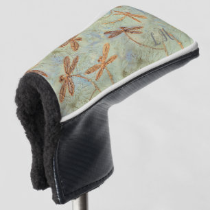 Couvre-club De Golf Couverture de la tête de mât dorée Dragonfly Da