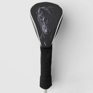 Couvre-club De Golf Couverture noire de conducteur de golf d'art de