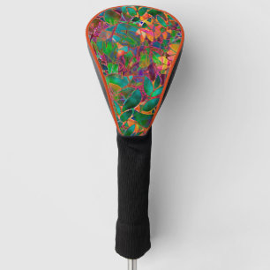 Couvre-club De Golf Couvre-conducteur Verre Abstrait Floral