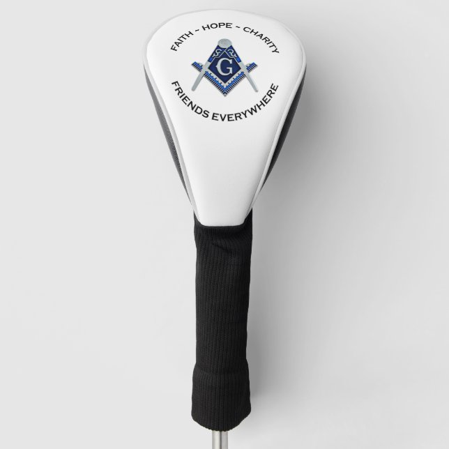 Couvre-club De Golf Couvre-tête de golf maçonnique bleu (Devant)