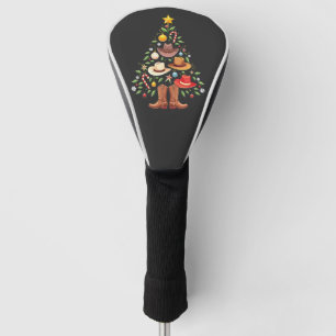 Couvre-club De Golf Cowboy Western Christmas Tree Père Noël