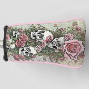Couvre-club De Golf Crânes et Roses