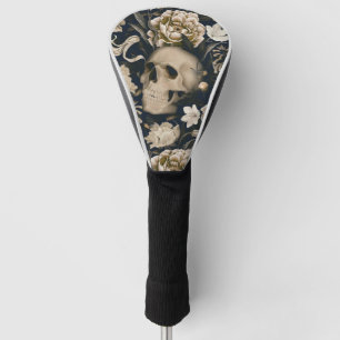 Couvre-club De Golf Crânes floraux gothiques vintages Peonies Papillon