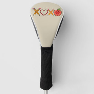 Couvre-club De Golf Crayon et pomme de la Saint-Valentin pour l'enseig