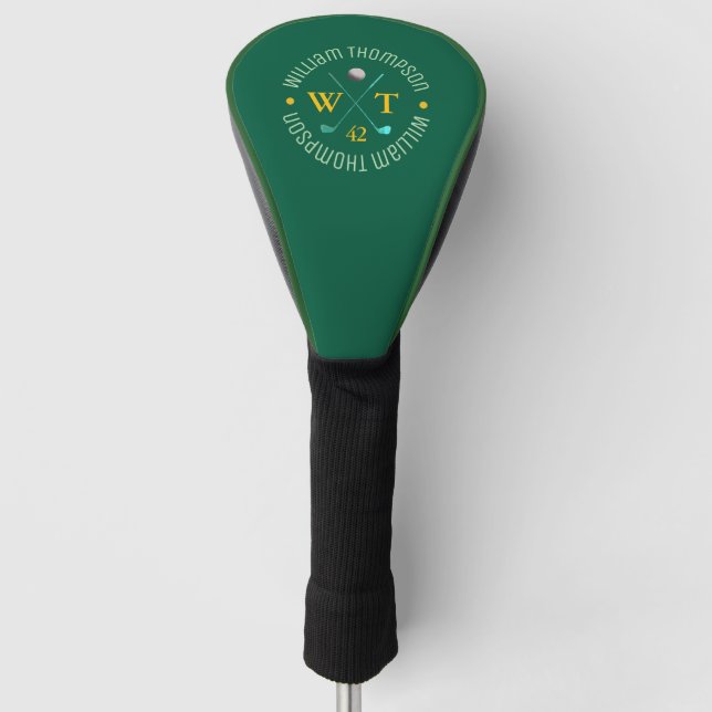 Couvre-club De Golf Créer un monogramme moderne pour un joueur de golf (Devant)