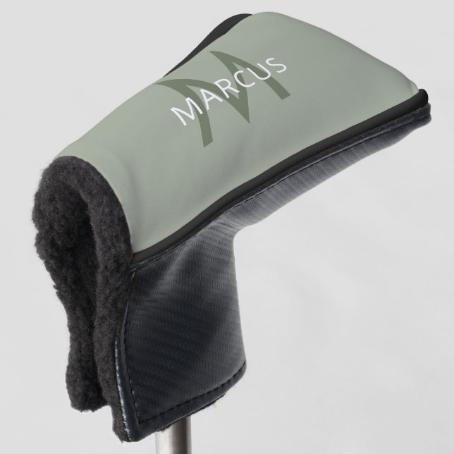Couvre-club De Golf Créez votre monogramme vert pâle (Devant 3/4)