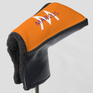 Couvre-club De Golf Créez Votre Putter De Style Lame Orange Monogramme