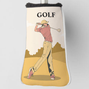Couvre-club De Golf Crème Rouge Custom Meilleur Putter Golf Tête Couve