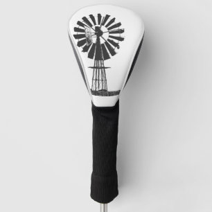 Couvre-club De Golf Croquis de pompe à vent Ferme Paysage rural