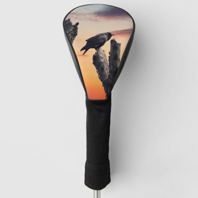 Couvre-club De Golf Crow au lever du soleil (Devant)