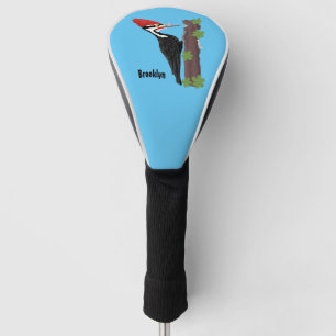 Couvre-club De Golf Cue drôle Pileated woodpecker dessin d'illustratio