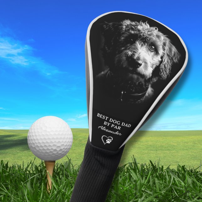Couvre-club De Golf Custom Dog Photo Best Doodle Dad By Par  (Add name to personalize, edit the other text if required)