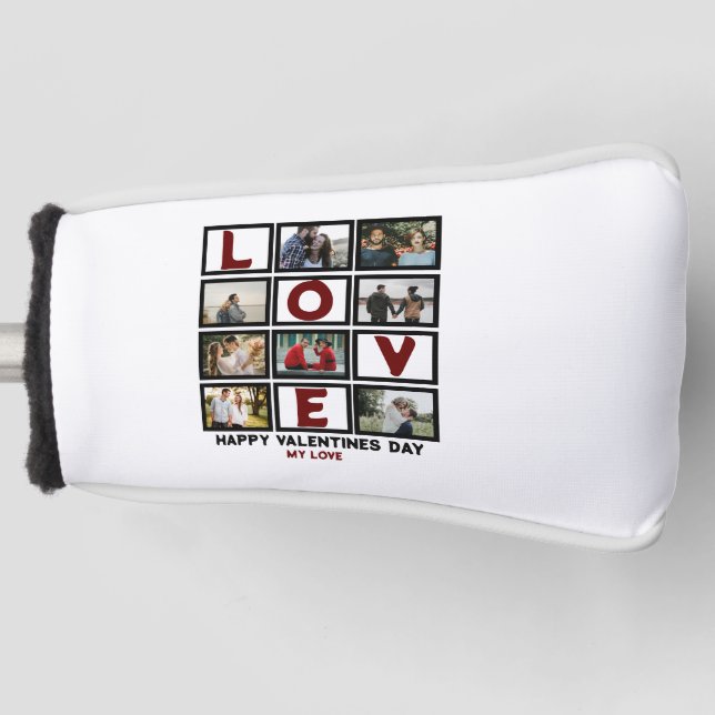 Couvre-club De Golf Custom Love Happy Valentines Day 8 Collage photo (Devant)