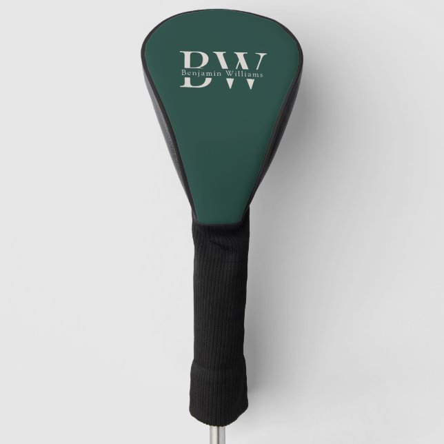 Couvre-club De Golf Custom Monogram and Name Classic Green Golf  (Devant)