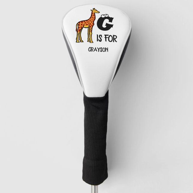 Couvre-club De Golf Custom monogram G is for Giraffe cute giraffes (Devant)