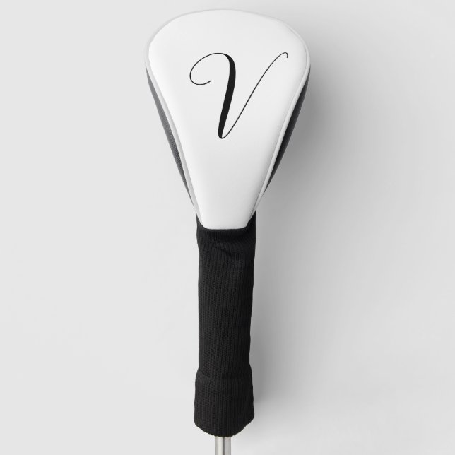 Couvre-club De Golf Custom monogram script initial (Devant)