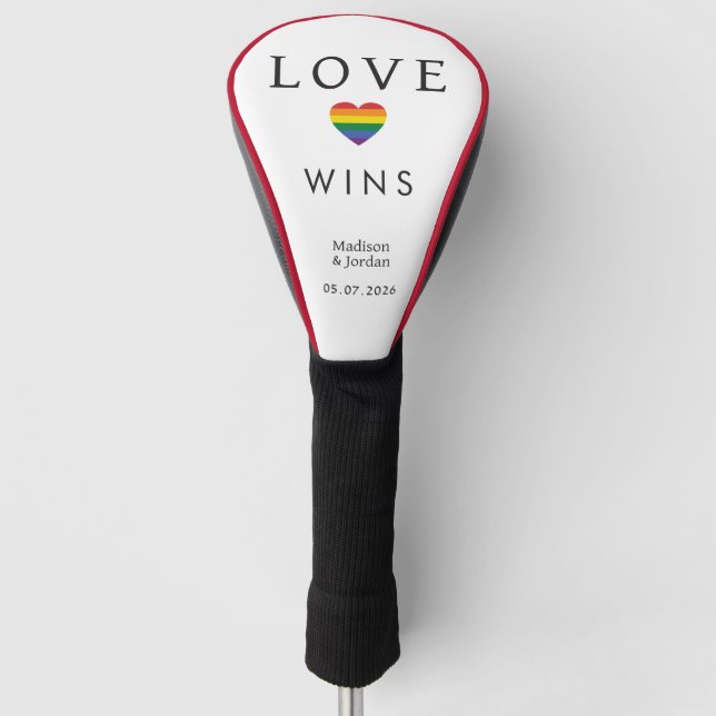 Couvre-club De Golf Custom Names / Text Rainbow LOVE (Devant)
