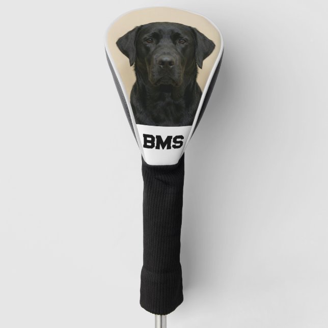Couvre-club De Golf Custom Pet Dog Photo Black Labrador Personalized (Devant)