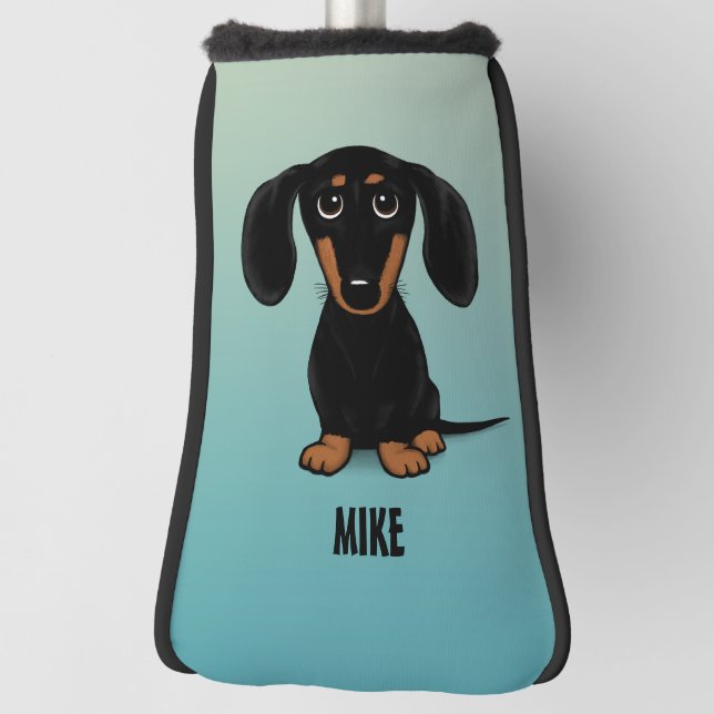 Couvre-club De Golf Cute Black et Tan Dachshund Wiener Chien personnal (Tourné à 90°)