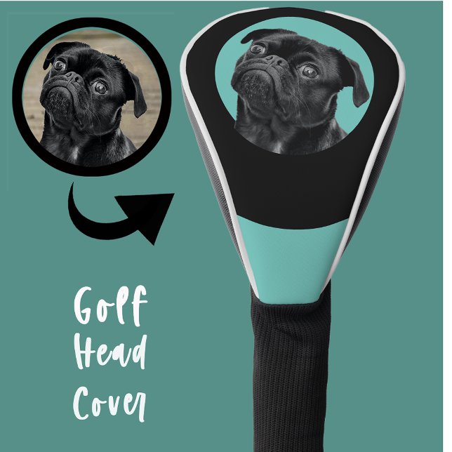Couvre-club De Golf Cute Black Pug Face Charm | Unique Custom Dog Love (Créateur téléchargé)
