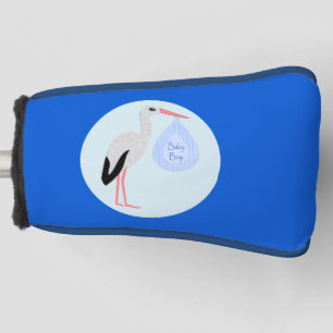 Couvre-club De Golf Cute Blue Baby Boy Stork