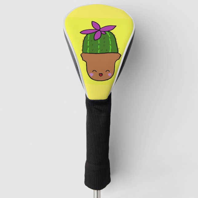 Couvre-club De Golf Cute Cactus Golf Housse de tête de Motif Design (Devant)