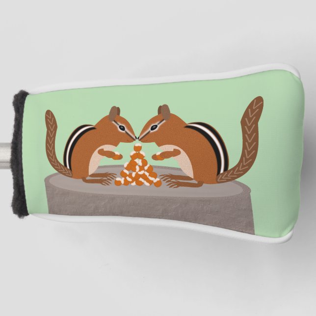 Couvre-club De Golf Cute Chipmunks Mariage de automne (Devant)