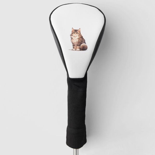 Couvre-club De Golf Cute Kawaii Maine Coon Big Chat (Devant)