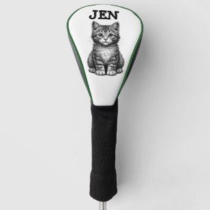 Couvre-club De Golf CUTE KITTEN CAT ART Couvre-tête de golf sur mesure