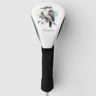 Couvre-club De Golf Cute Kookaburra sur une branche peinte en aquarell