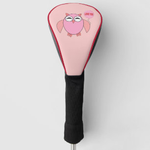 Couvre-club De Golf Cute Pink Love You Owl Golf Driver Cover