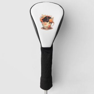 Couvre-club De Golf Cute Teacup Kitten - Floral