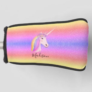Couvre-club De Golf Cute Unicorn Rainbow Parties scintillant personnal