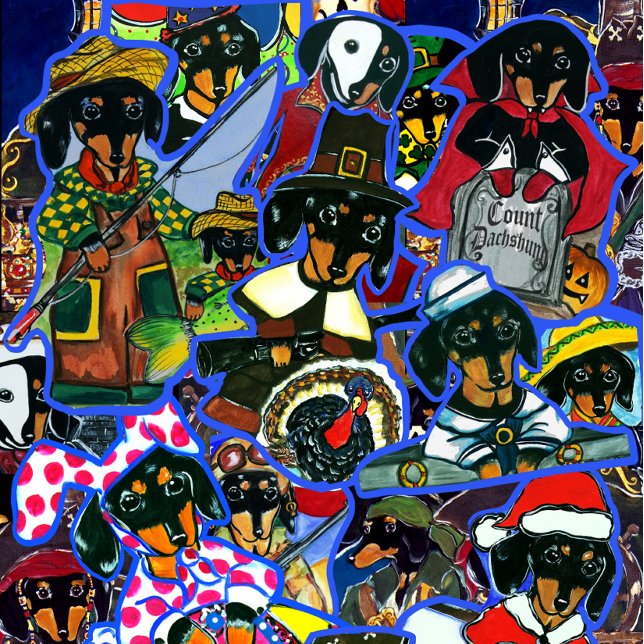 Couvre-club De Golf Dachshund Cartoons (Créateur téléchargé)