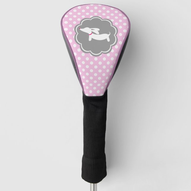 Couvre-club De Golf Dachshund Maman Golfer Cadeau Pink Head Cover Wood (Devant)