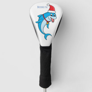 Couvre-club De Golf Dauphin mignon avec dessin animé du chapeau du P