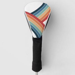 Couvre-club De Golf Décor couleur double rétro style arc-en-ciel