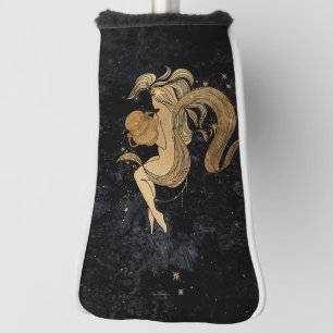 Couvre-club De Golf Déesse du Zodiaque Astrologie Cosmologique Gold