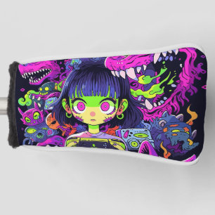 Couvre-club De Golf Déplaisante mignonne horreur Anime Gamer Girl