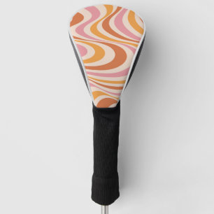 Couvre-club De Golf Design abstrait rose et orange