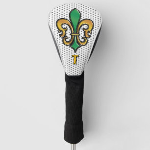 Couvre-club De Golf Design De Golf Élégant Personnalisé Fleur De Lis