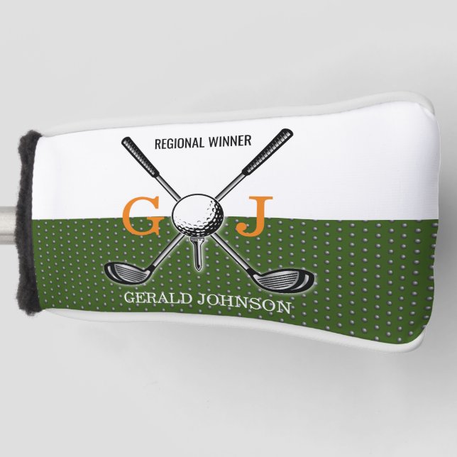 Couvre-club De Golf Design élégant de monogramme de golf (Devant)