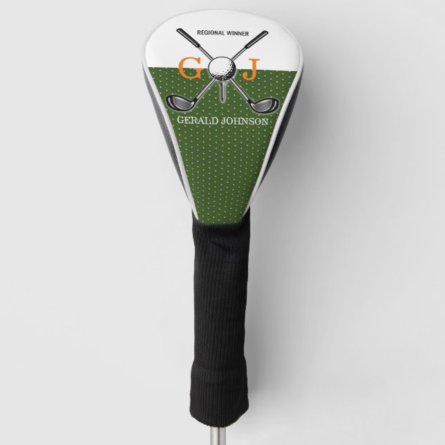 Couvre-club De Golf Design élégant de monogramme de golf (Devant)