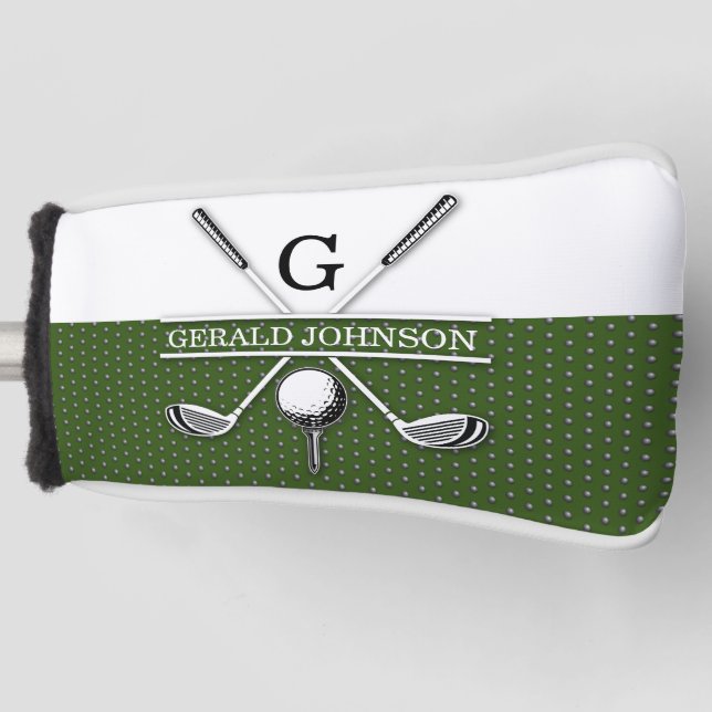 Couvre-club De Golf Design élégant de monogramme de golf (Devant)