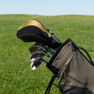 Couvre-club De Golf Design géométrique à écran partagé noir et or