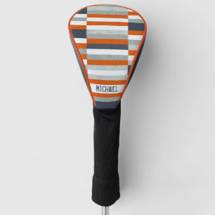 Couvre-club De Golf Design maritime personnalisé - Orange, gris bleu