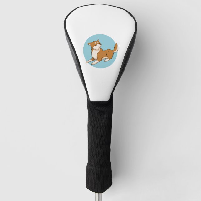 Couvre-club De Golf Design shiba bleu. (Devant)