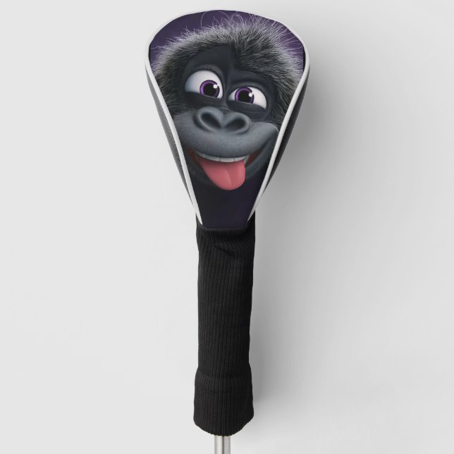 Couvre-club De Golf Dessin animé de chimpanzé drôle  (Devant)