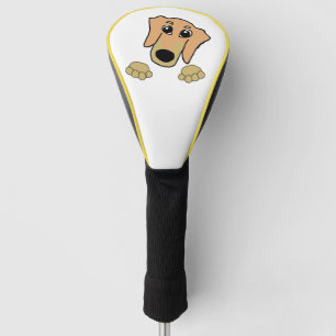 Couvre-club De Golf dessin animé de dachshund fawn et tan peeking