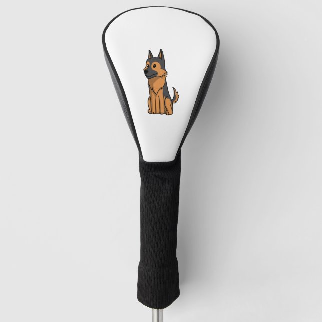 Couvre-club De Golf Dessin animé de German Shepherd (Devant)